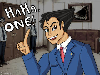 snapcube quote "haha, one!" with phoenix wright